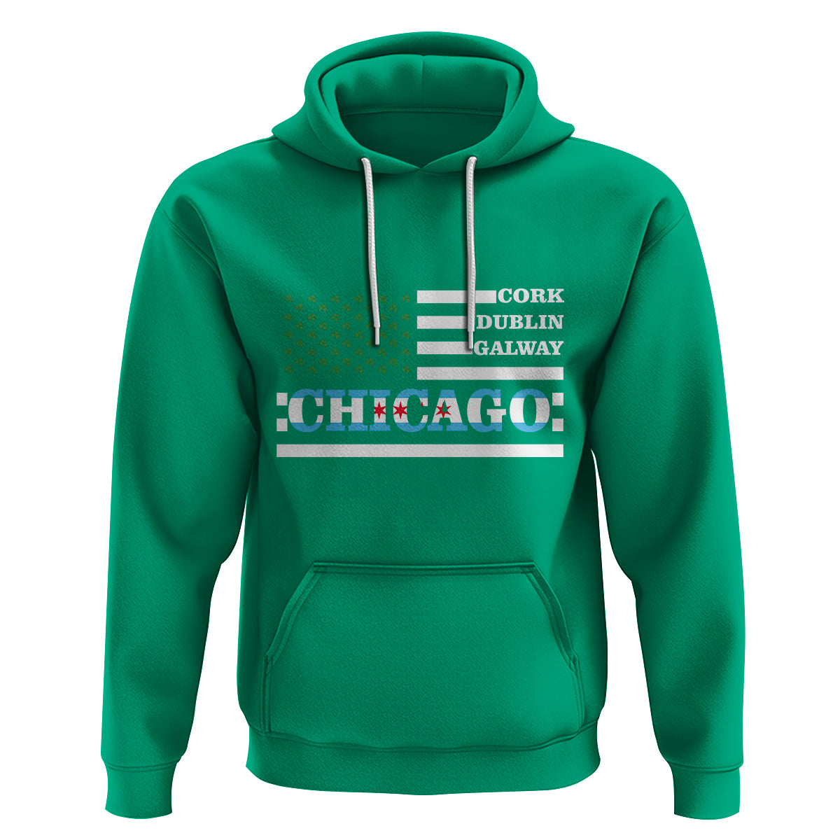 Chicago St Patrick's Day Hoodie Cork Dublin Galway South Side Irish Flag - Wonder Print Shop