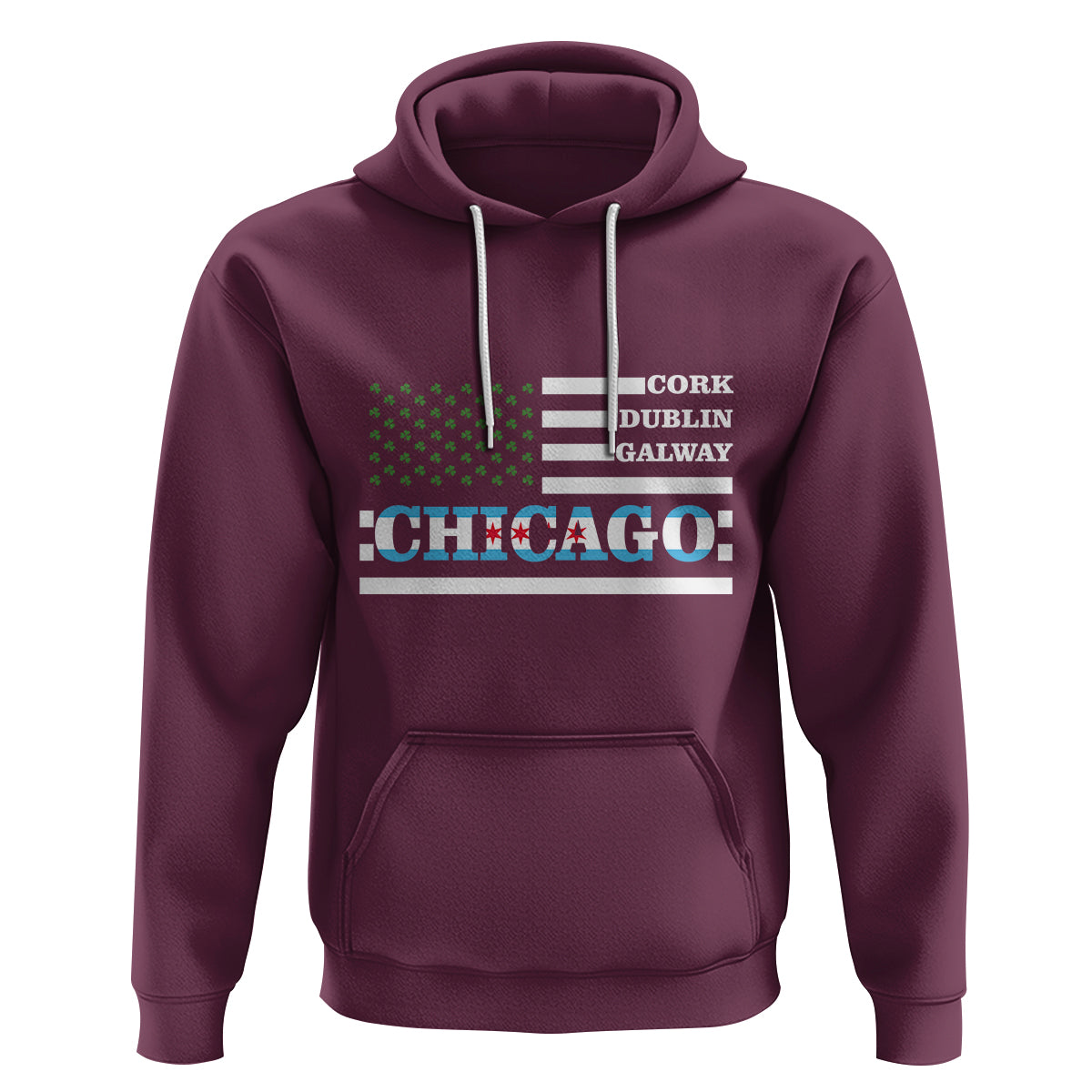 Chicago St Patrick's Day Hoodie Cork Dublin Galway South Side Irish Flag - Wonder Print Shop