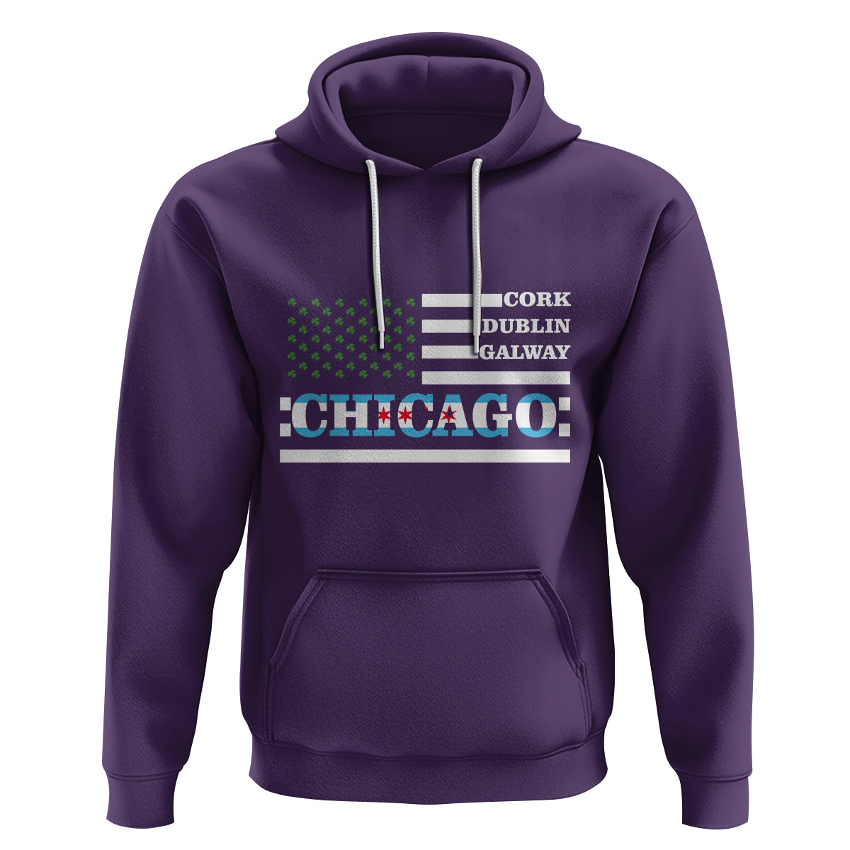 Chicago St Patrick's Day Hoodie Cork Dublin Galway South Side Irish Flag - Wonder Print Shop