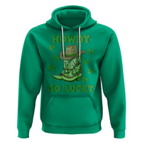 Funny St. Patricks Cowboy Hoodie Howdy Go Lucky Boots Retro Irish Western - Wonder Print Shop