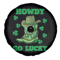 Funny St Patricks Cowboy Spare Tire Cover Howdy Go Lucky Boots Retro Irish Western
