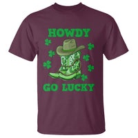 Funny St. Patricks Cowboy T Shirt Howdy Go Lucky Boots Retro Irish Western - Wonder Print Shop