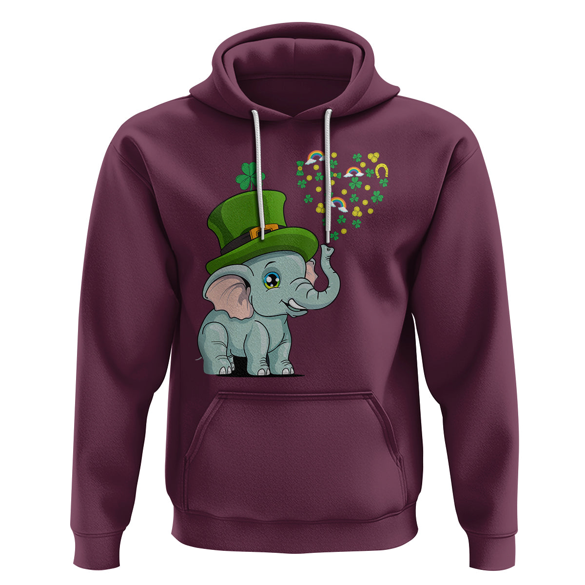 Cute Elephant St. Patricks Day Hoodie for Boys Girls - Wonder Print Shop