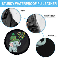 Cute Elephant St Patricks Day Spare Tire Cover for Boys Girls