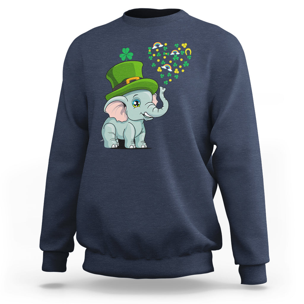 Cute Elephant St. Patricks Day Sweatshirt for Boys Girls - Wonder Print Shop