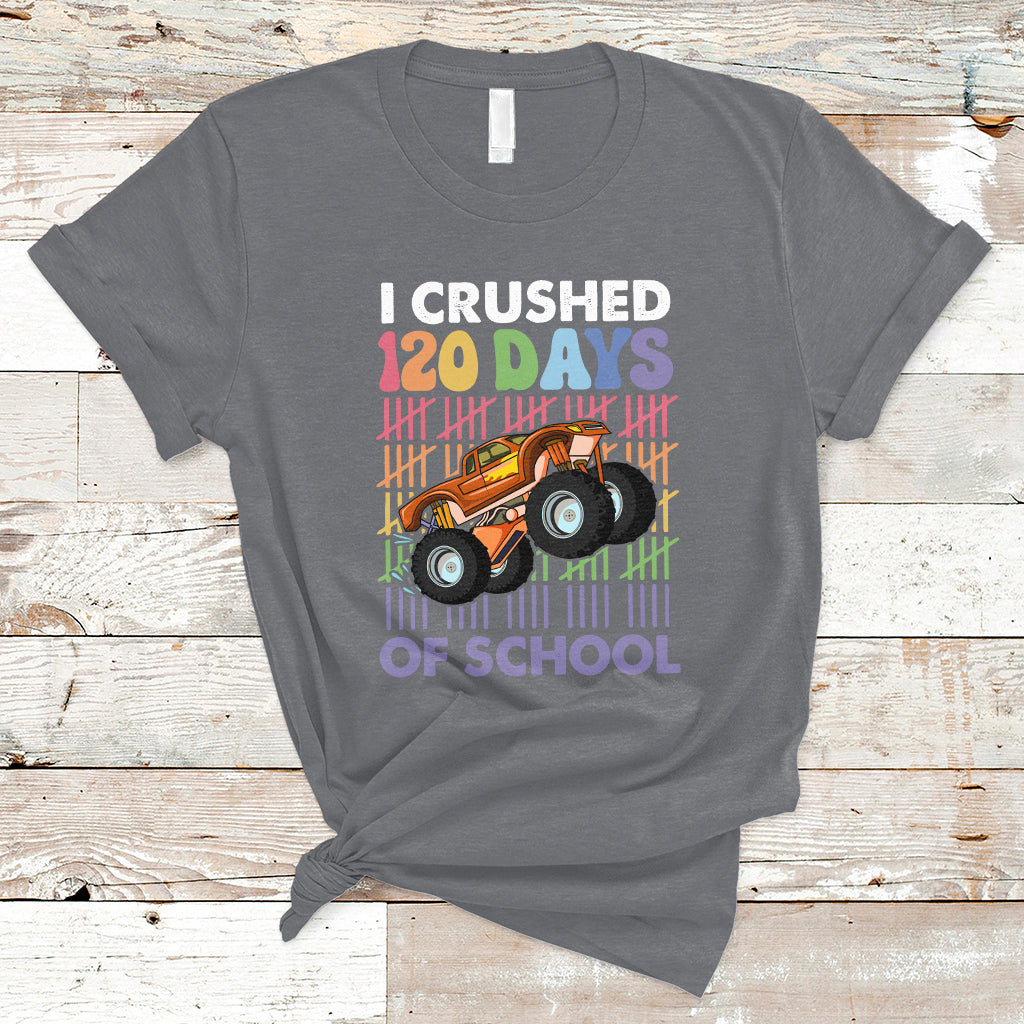 I Crushed 120 Days Of School Funny 120 Days Survivor Truck Kids T Shirt - Wonder Print Shop