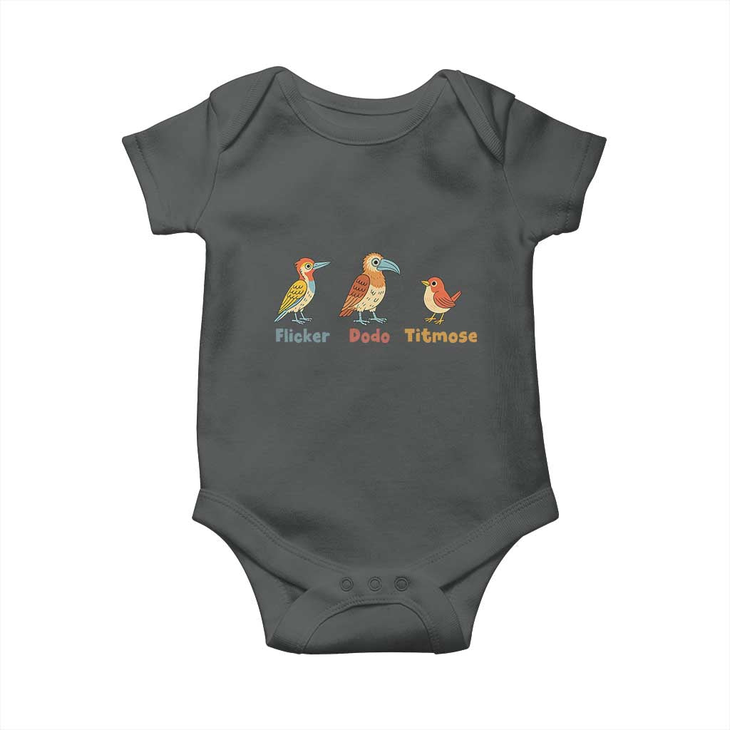 Flicker Dodo Titmouse Subtle FDT Baby Onesie Funny Bird Lover Nature