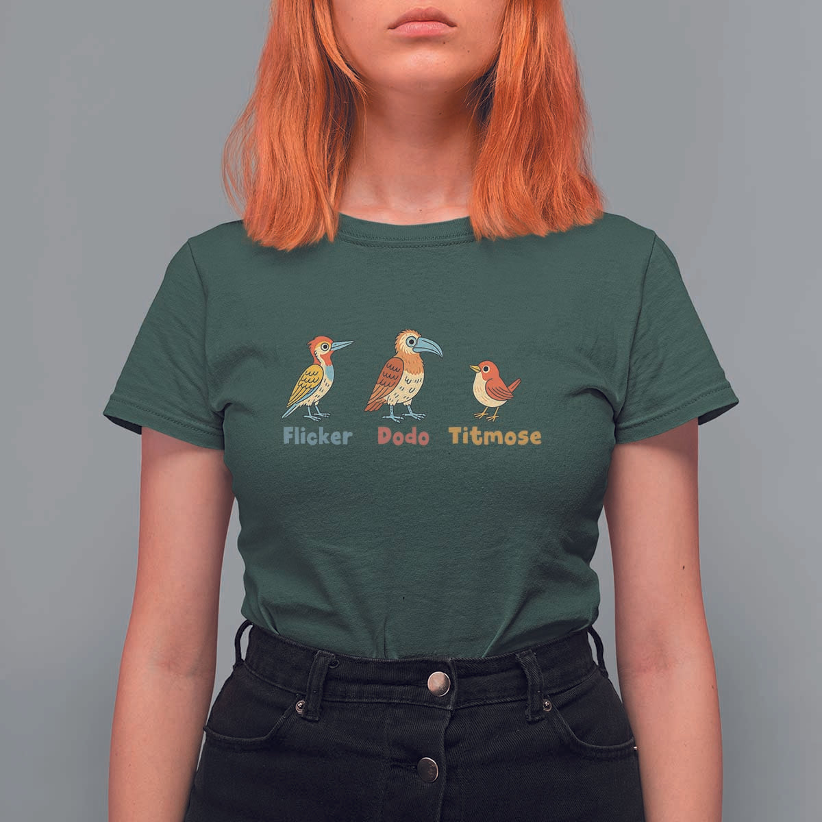 Flicker Dodo Titmouse Subtle FDT T Shirt For Women Funny Bird Lover Nature