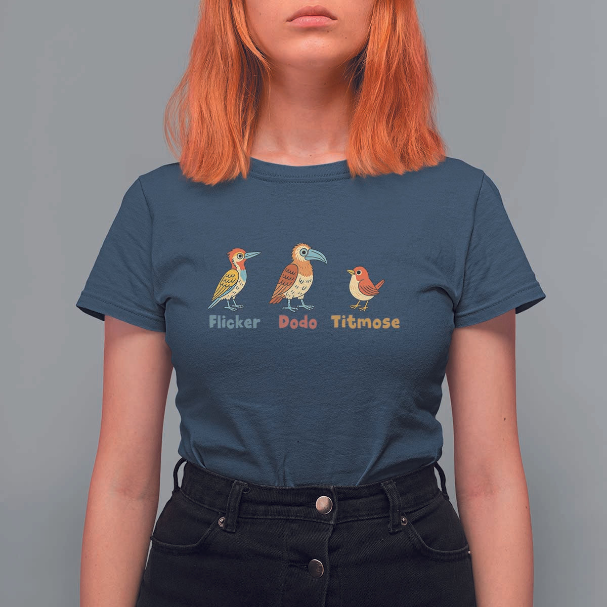 Flicker Dodo Titmouse Subtle FDT T Shirt For Women Funny Bird Lover Nature