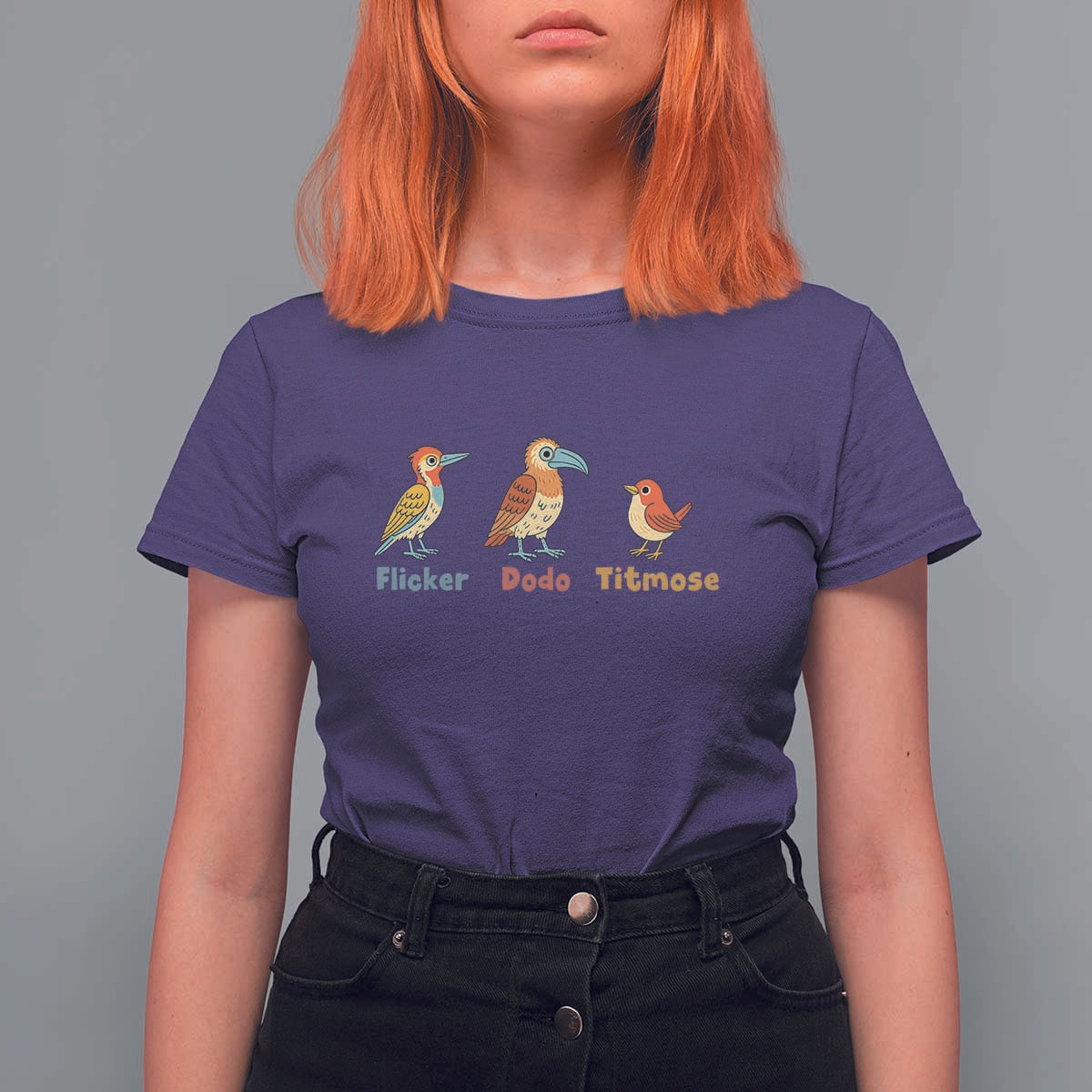 Flicker Dodo Titmouse Subtle FDT T Shirt For Women Funny Bird Lover Nature