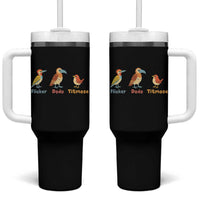 Flicker Dodo Titmouse Subtle FDT Tumbler With Handle Funny Bird Lover Nature