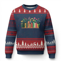 Subtle FDT 8647 Ugly Christmas Sweater Foxtrots Deltas Tangos Book Lovers Flower - Wonder Print Shop