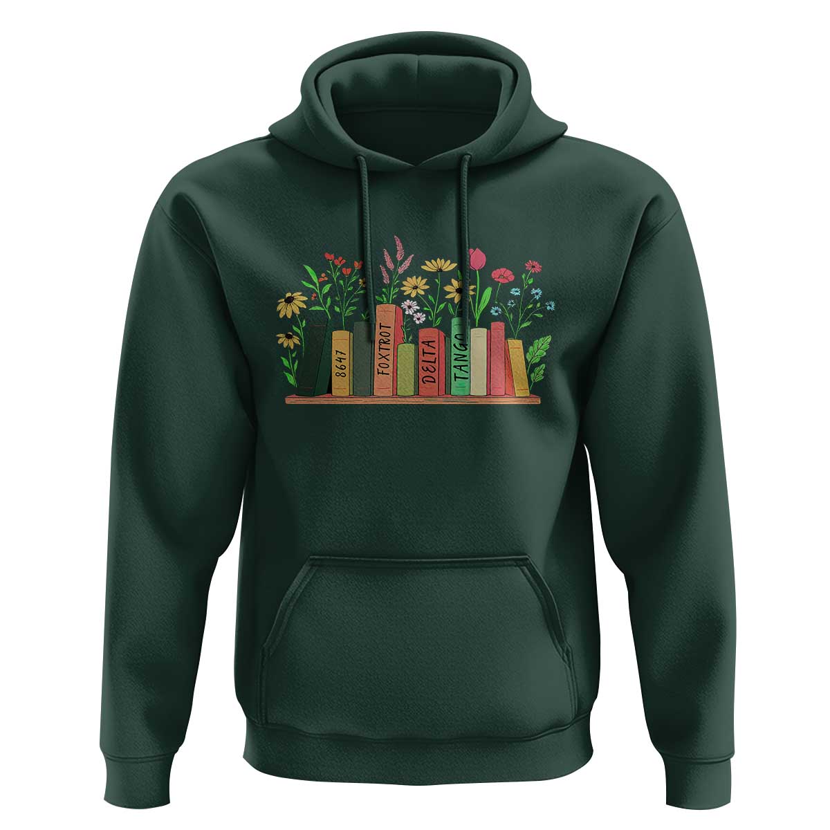 Subtle FDT 8647 Hoodie Foxtrots Deltas Tangos Book Lovers Flower
