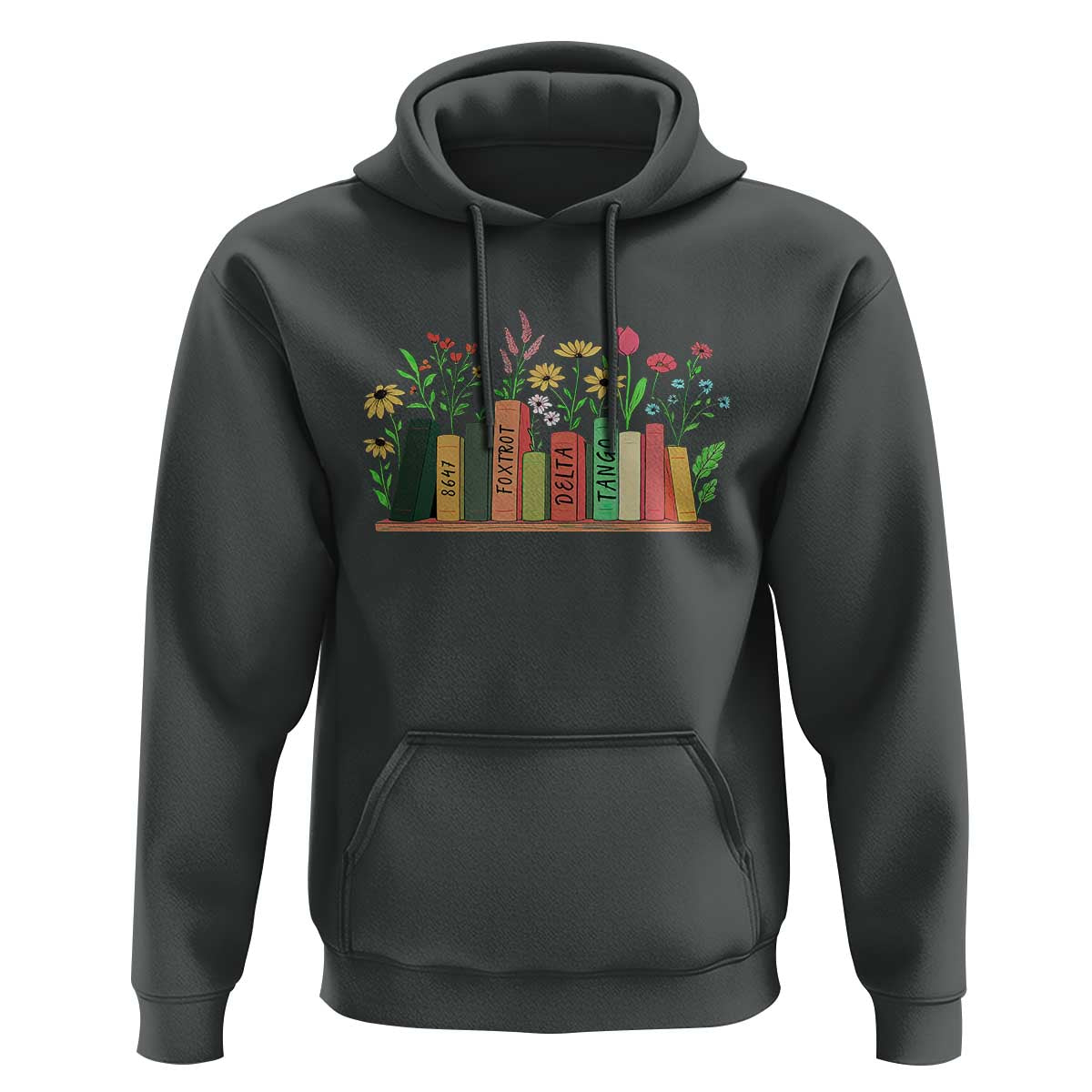 Subtle FDT 8647 Hoodie Foxtrots Deltas Tangos Book Lovers Flower