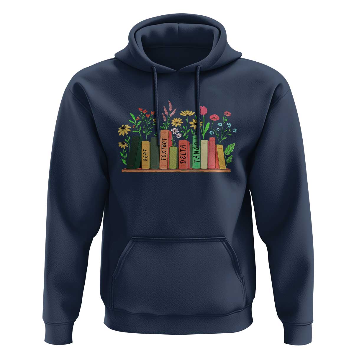 Subtle FDT 8647 Hoodie Foxtrots Deltas Tangos Book Lovers Flower