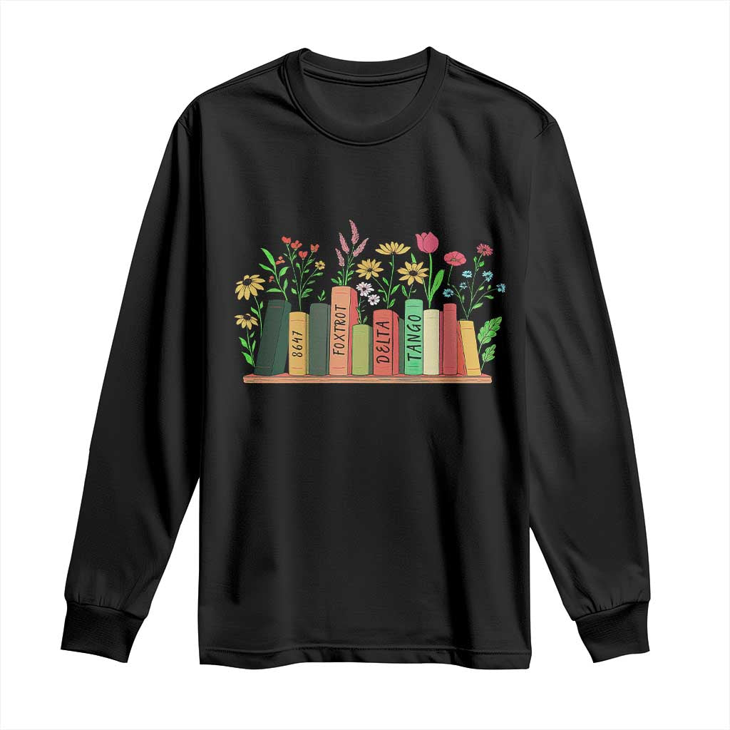 Subtle FDT 8647 Long Sleeve Shirt Foxtrots Deltas Tangos Book Lovers Flower