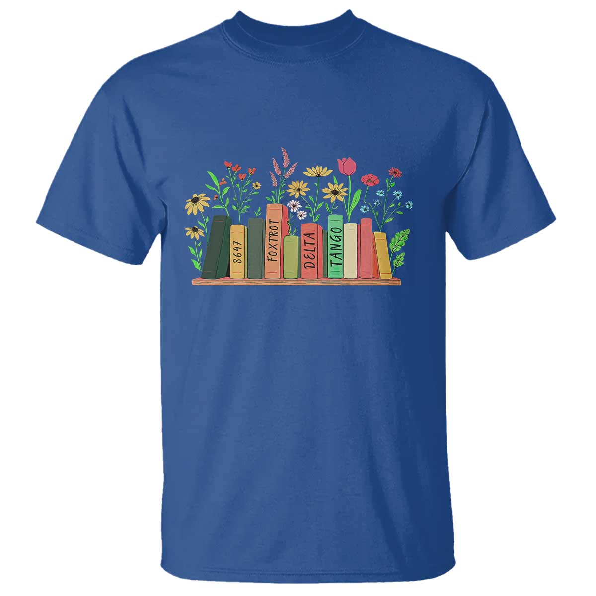 Subtle FDT 8647 T Shirt Foxtrots Deltas Tangos Book Lovers Flower