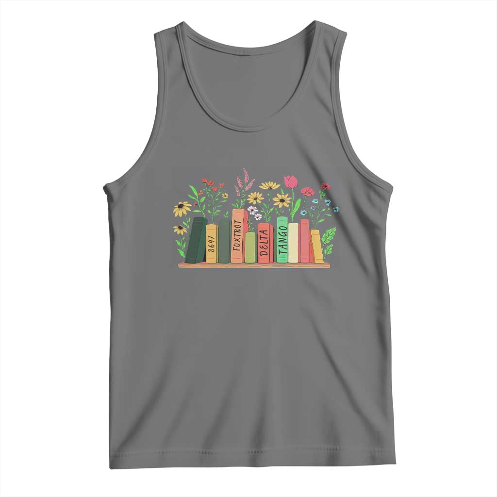 Subtle FDT 8647 Tank Top Foxtrots Deltas Tangos Book Lovers Flower