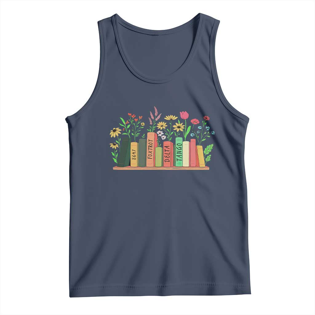 Subtle FDT 8647 Tank Top Foxtrots Deltas Tangos Book Lovers Flower