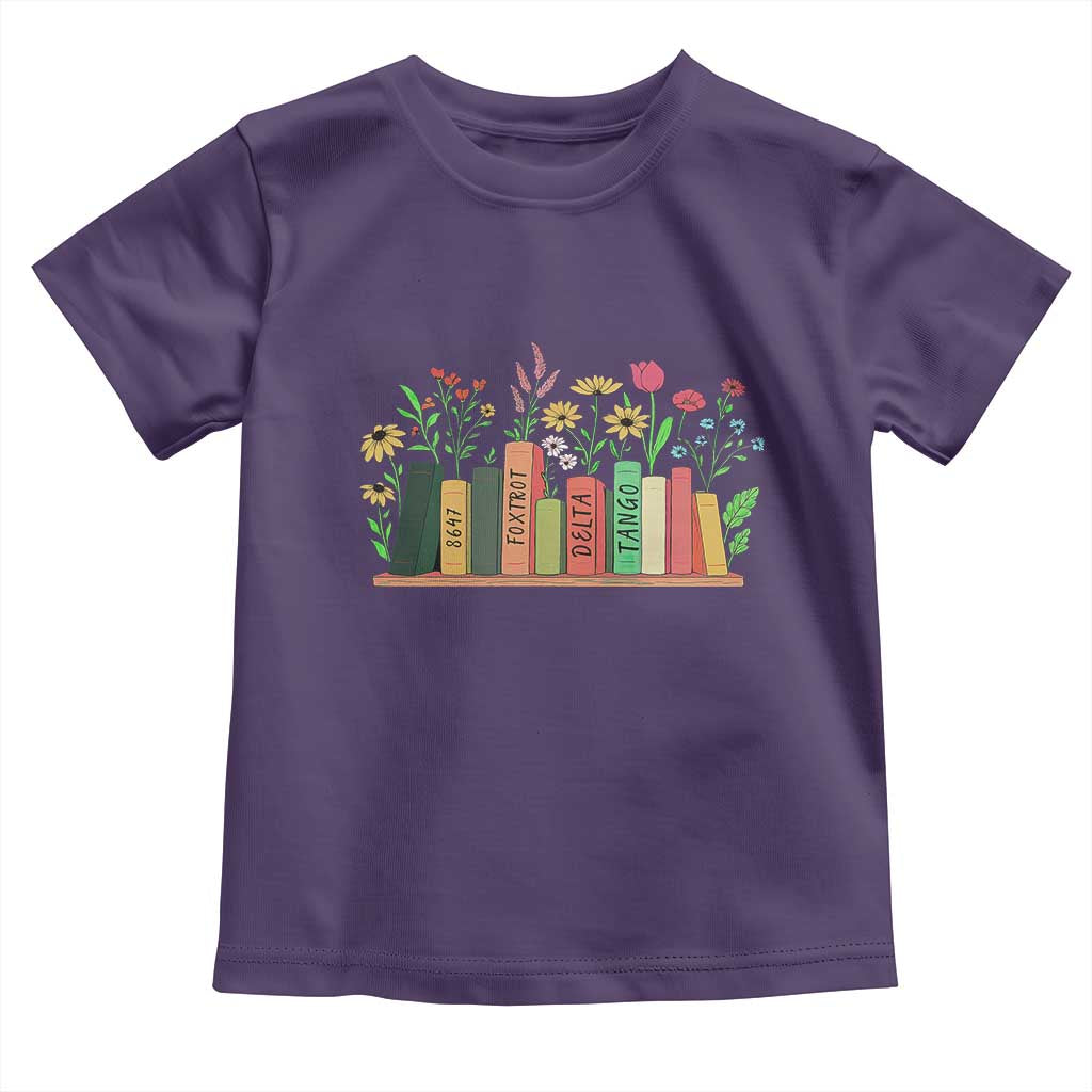 Subtle FDT 8647 Toddler T Shirt Foxtrots Deltas Tangos Book Lovers Flower