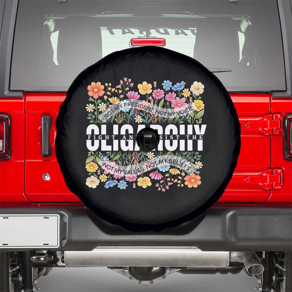 Not My President Subtle Floral Spare Tire Cover Not My Voice Values Beliefs