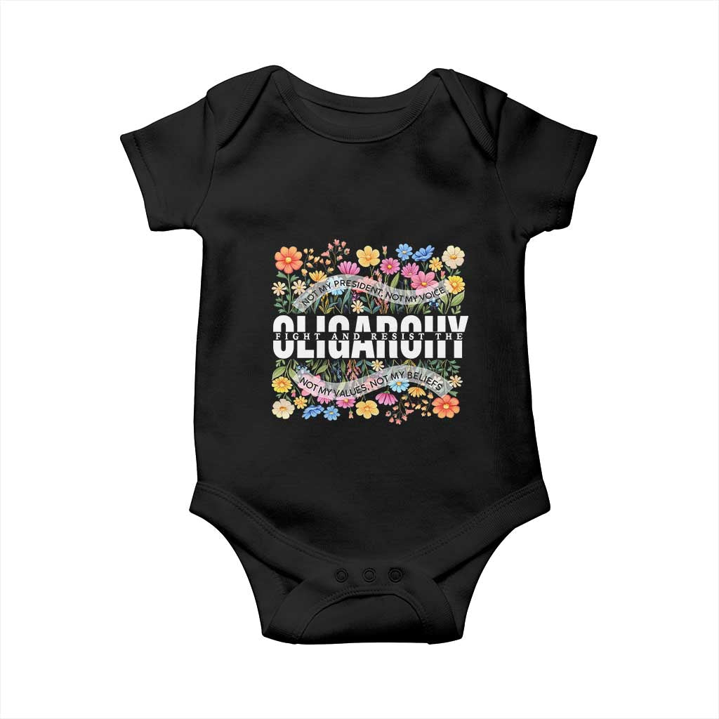 Not My President Subtle Floral Baby Onesie Not My Voice Values Beliefs