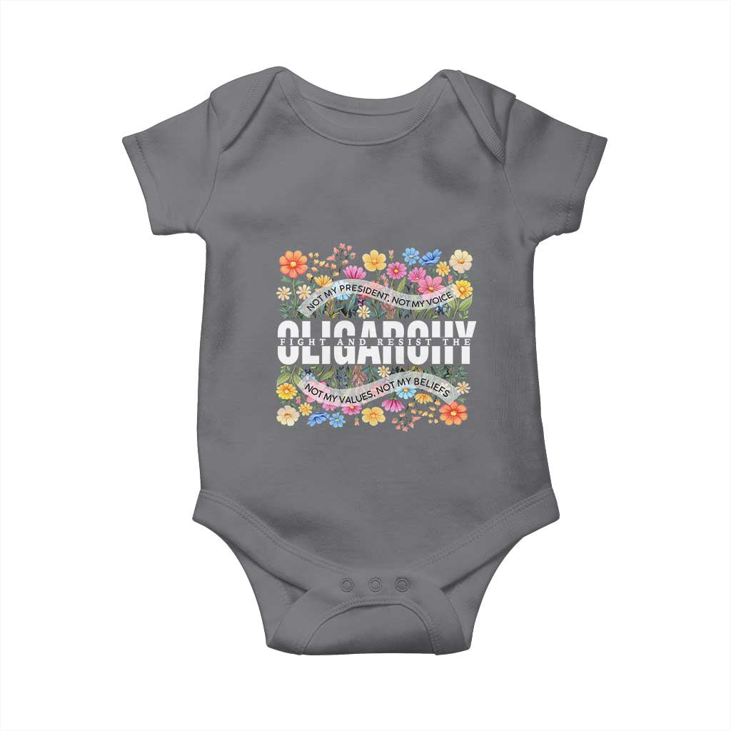 Not My President Subtle Floral Baby Onesie Not My Voice Values Beliefs
