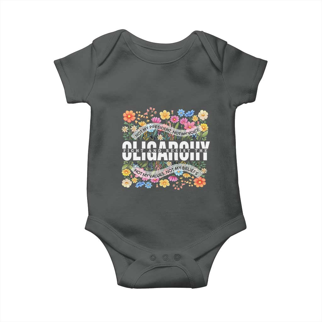 Not My President Subtle Floral Baby Onesie Not My Voice Values Beliefs