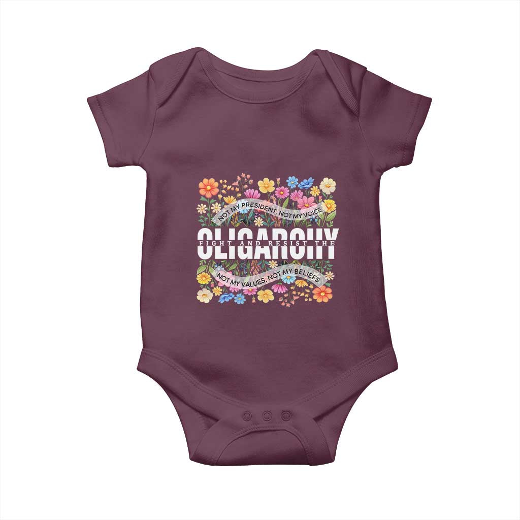 Not My President Subtle Floral Baby Onesie Not My Voice Values Beliefs