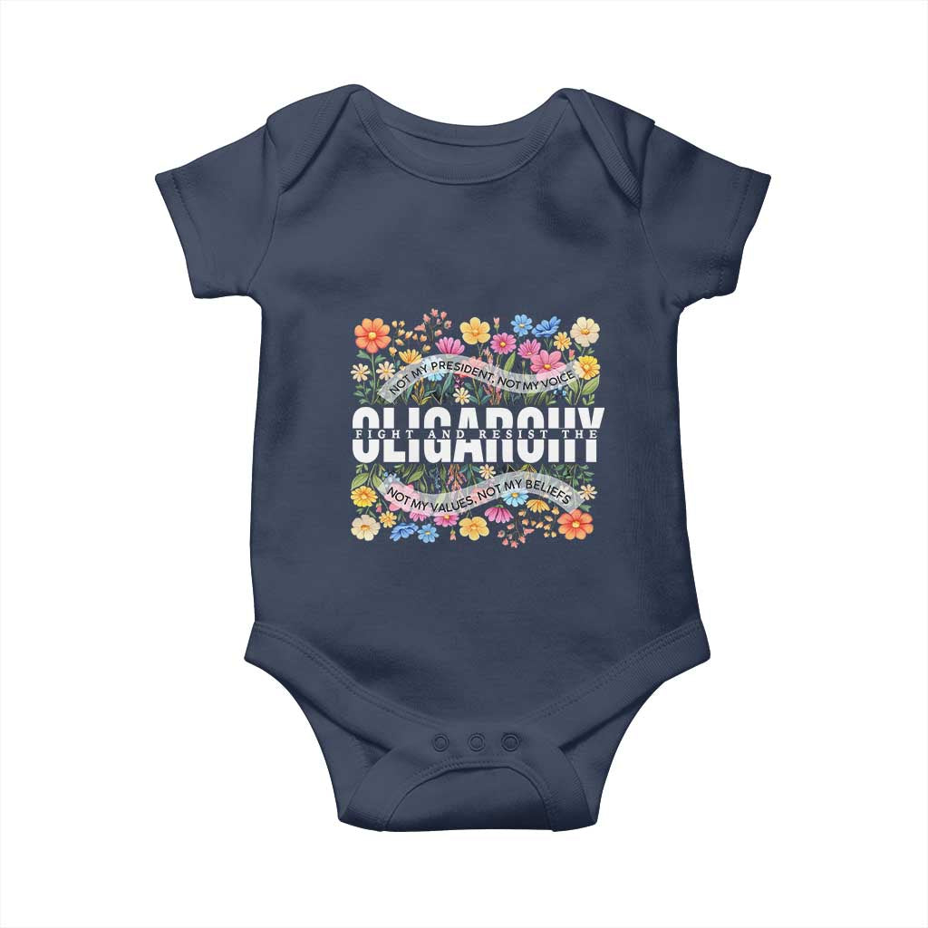 Not My President Subtle Floral Baby Onesie Not My Voice Values Beliefs