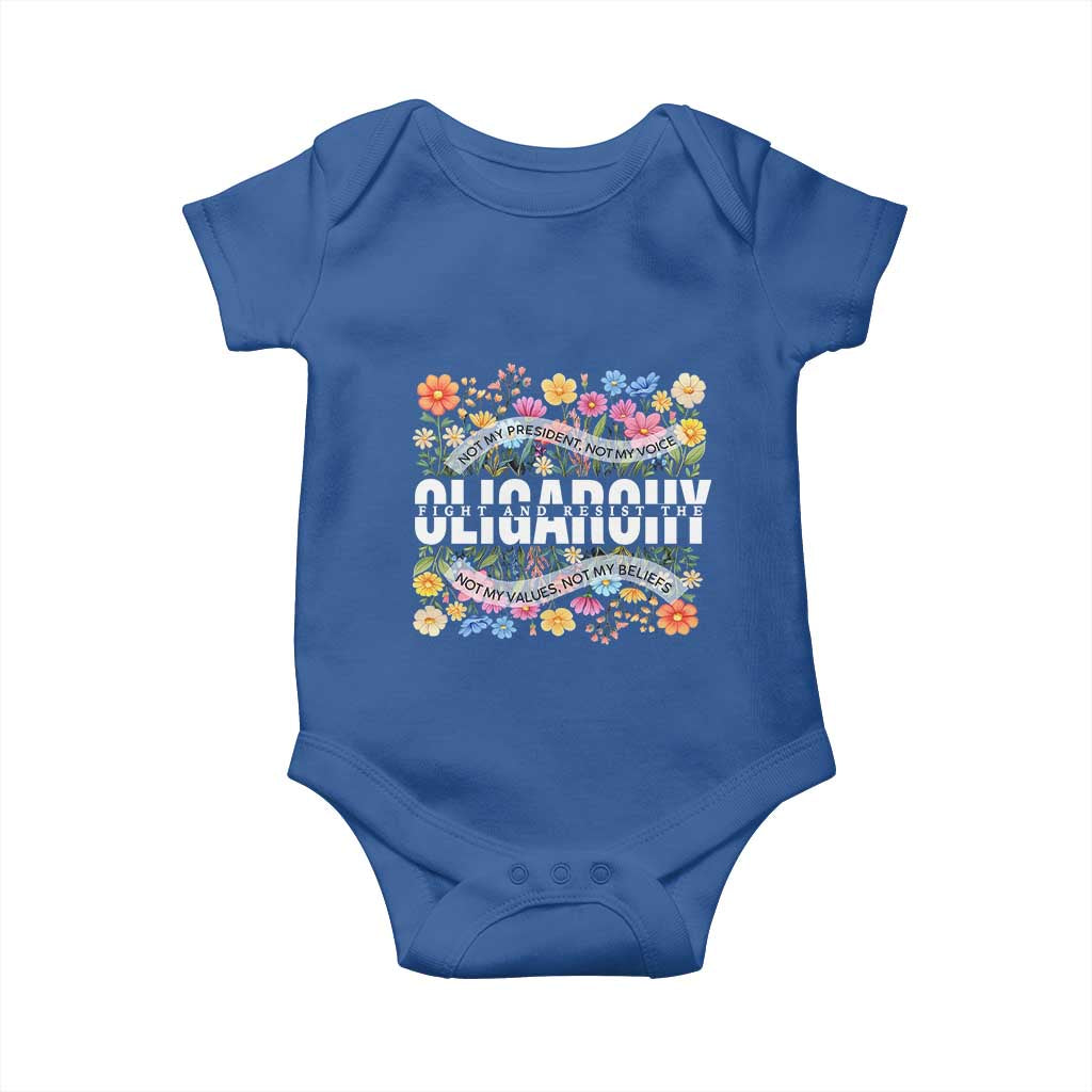 Not My President Subtle Floral Baby Onesie Not My Voice Values Beliefs