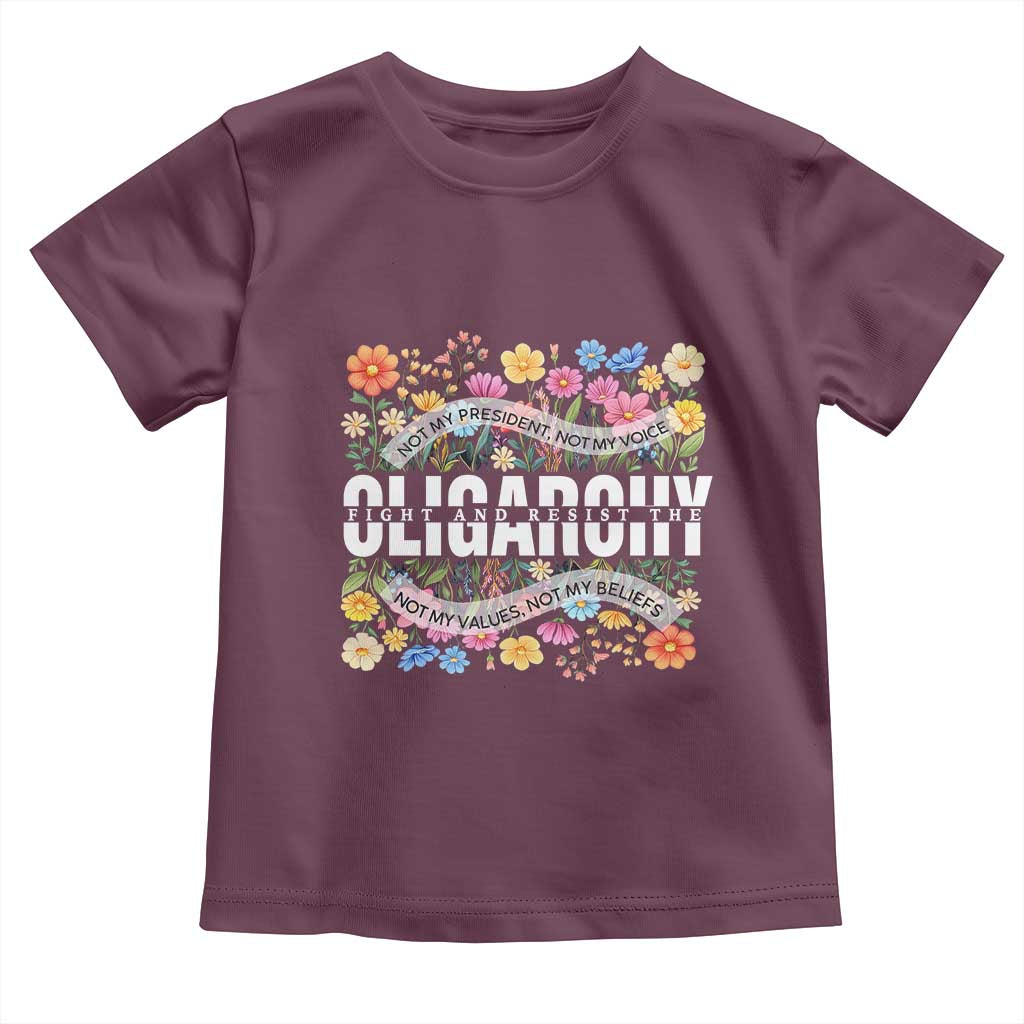 Not My President Subtle Floral Toddler T Shirt Not My Voice Values Beliefs