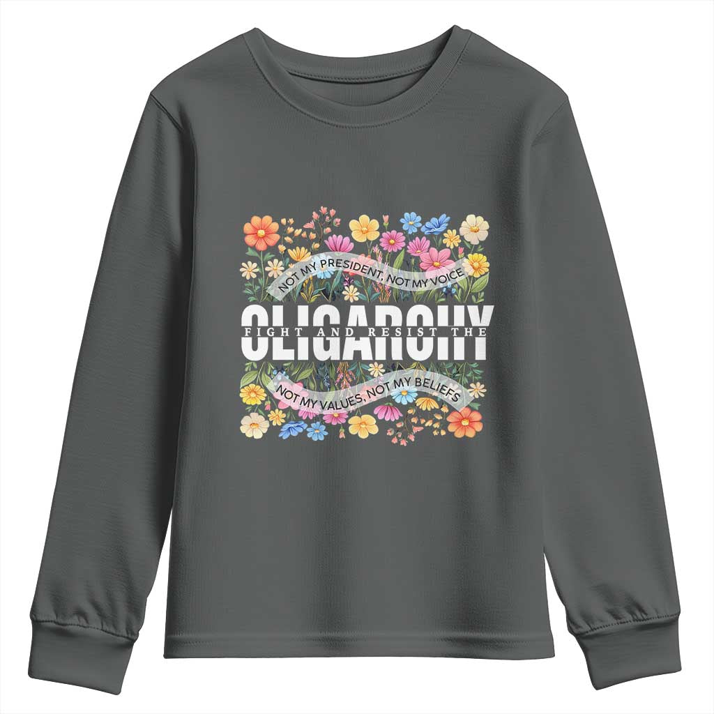 Not My President Subtle Floral Youth Sweatshirt Not My Voice Values Beliefs
