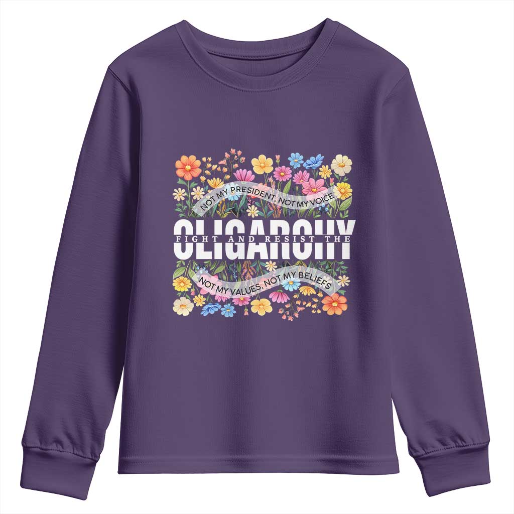 Not My President Subtle Floral Youth Sweatshirt Not My Voice Values Beliefs