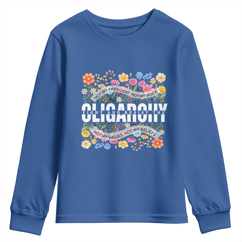 Not My President Subtle Floral Youth Sweatshirt Not My Voice Values Beliefs