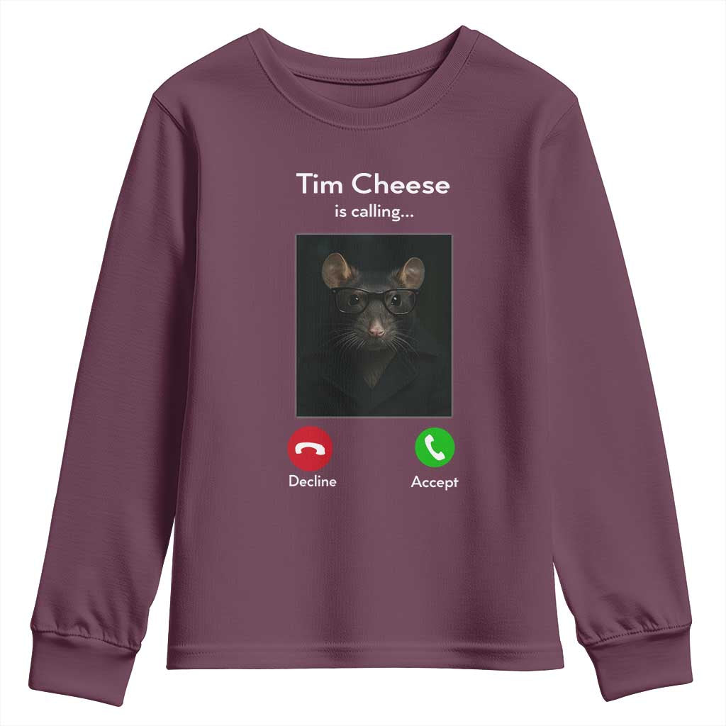 Tim Cheese Is Calling Youth Sweatshirt Funny Decline Or Accept Meme