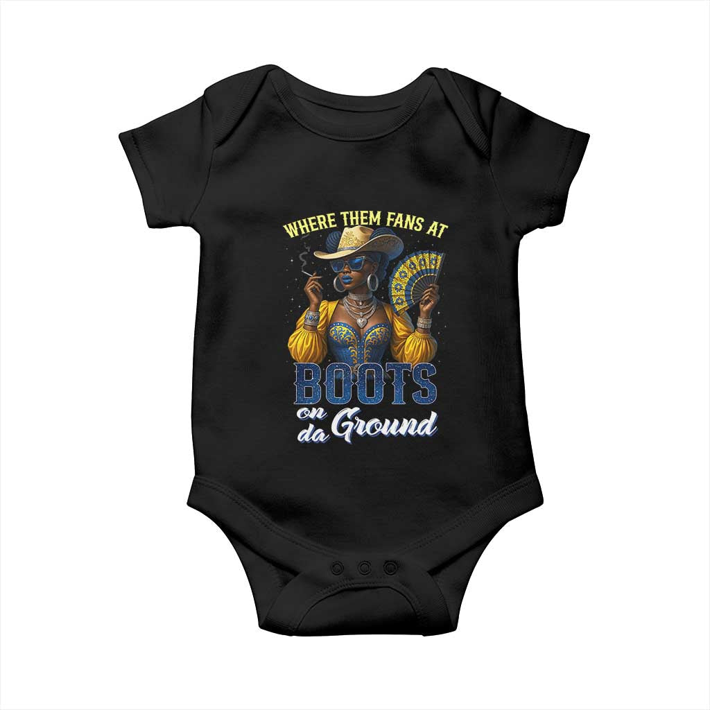 Melanin Cowgirls Linedance Baby Onesie Where Them Fans At Boots On Da Ground