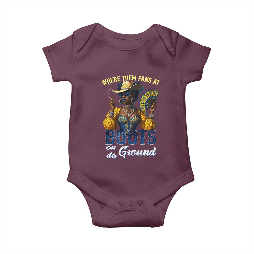 Melanin Cowgirls Linedance Baby Onesie Where Them Fans At Boots On Da Ground
