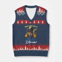 Melanin Cowgirls Linedance V-Neck Knit Sweater Vest Where Them Fans At Boots On Da Ground - Wonder Print Shop