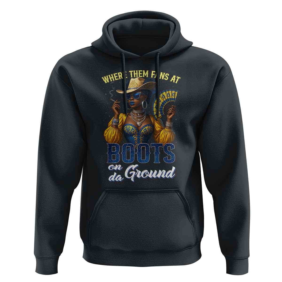 Melanin Cowgirl Linedance Hoodie Where Them Fans At Boots On Da Ground