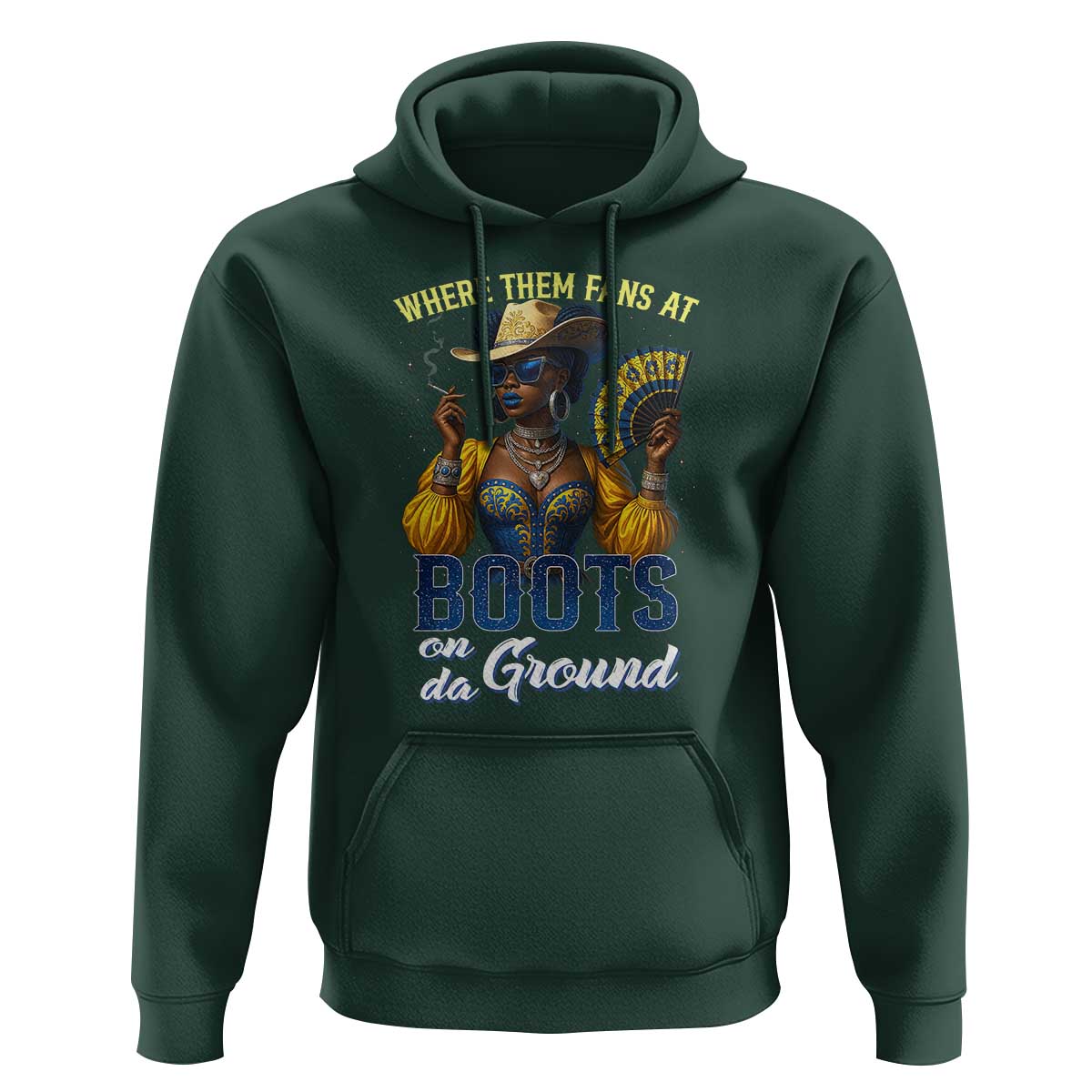 Melanin Cowgirl Linedance Hoodie Where Them Fans At Boots On Da Ground