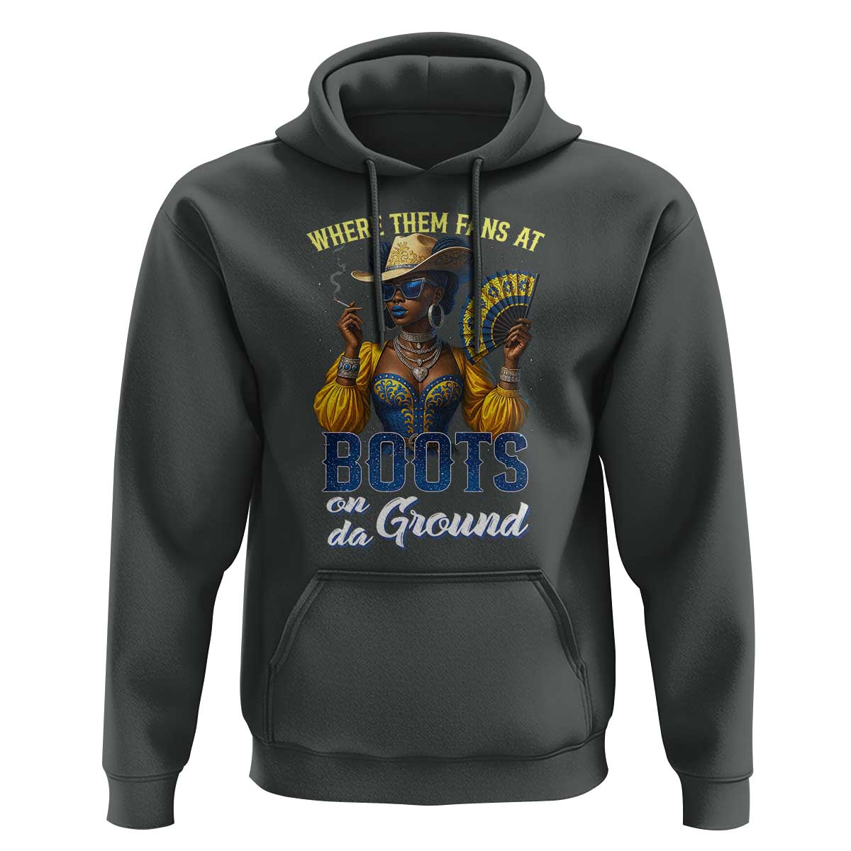 Melanin Cowgirl Linedance Hoodie Where Them Fans At Boots On Da Ground