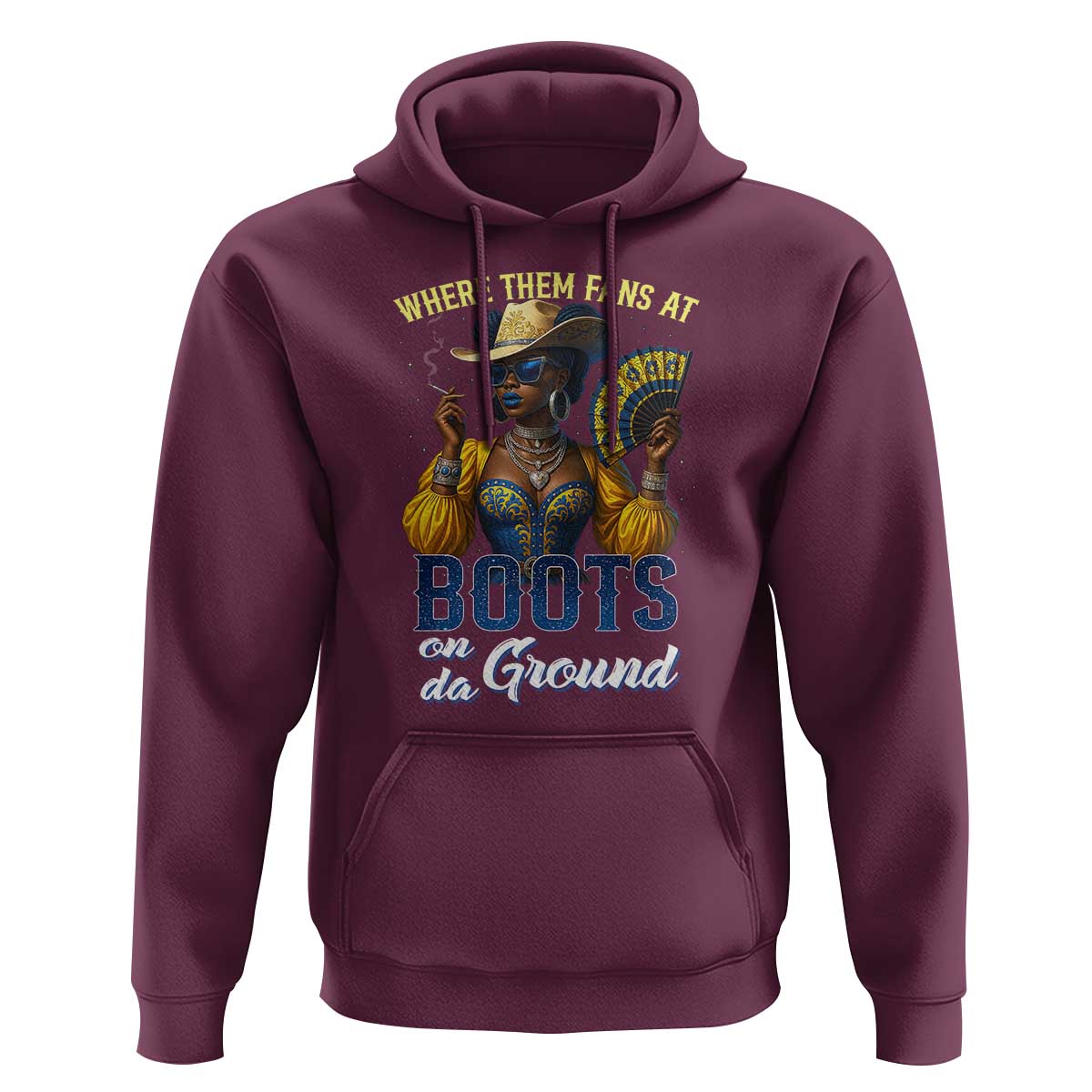 Melanin Cowgirl Linedance Hoodie Where Them Fans At Boots On Da Ground
