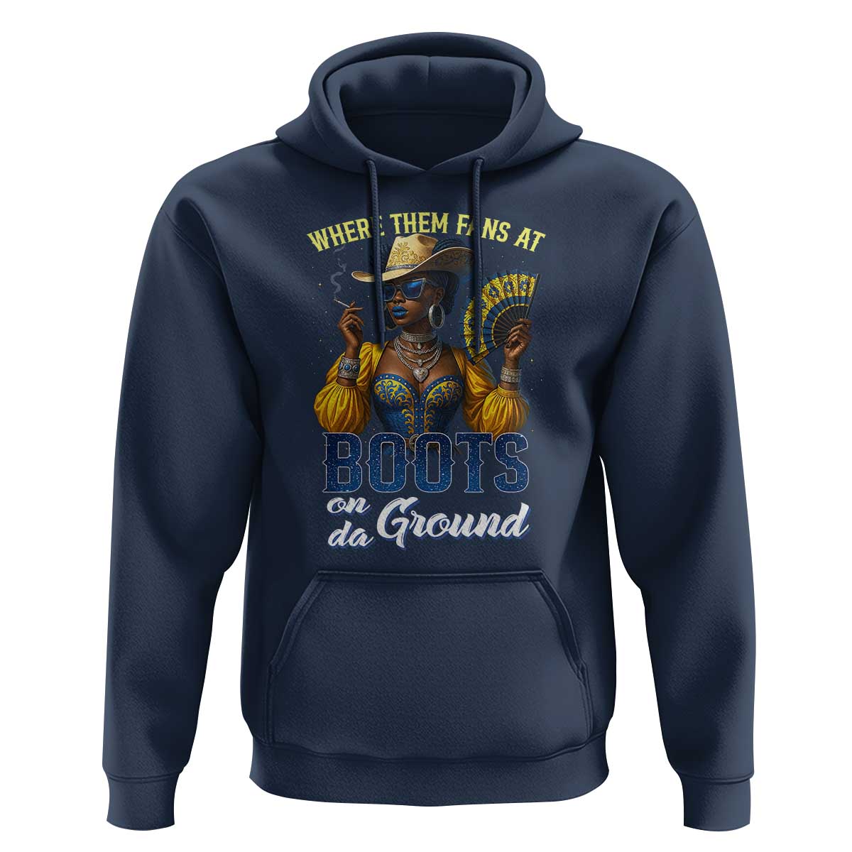 Melanin Cowgirl Linedance Hoodie Where Them Fans At Boots On Da Ground
