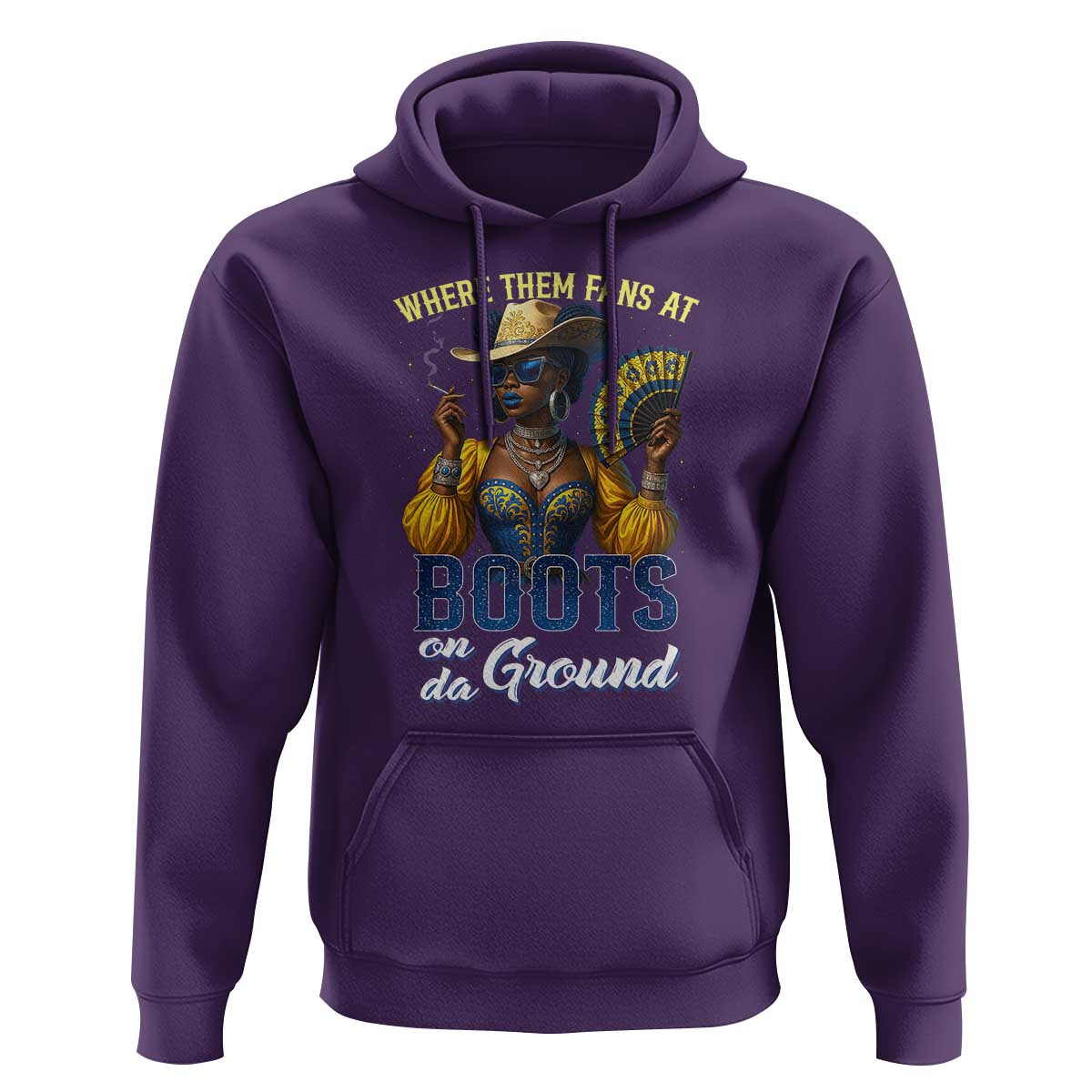 Melanin Cowgirl Linedance Hoodie Where Them Fans At Boots On Da Ground