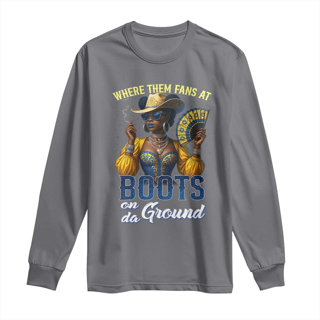 Melanin Cowgirls Linedance Long Sleeve Shirt Where Them Fans At Boots On Da Ground
