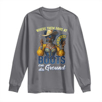 Melanin Cowgirls Linedance Long Sleeve Shirt Where Them Fans At Boots On Da Ground