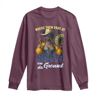 Melanin Cowgirls Linedance Long Sleeve Shirt Where Them Fans At Boots On Da Ground