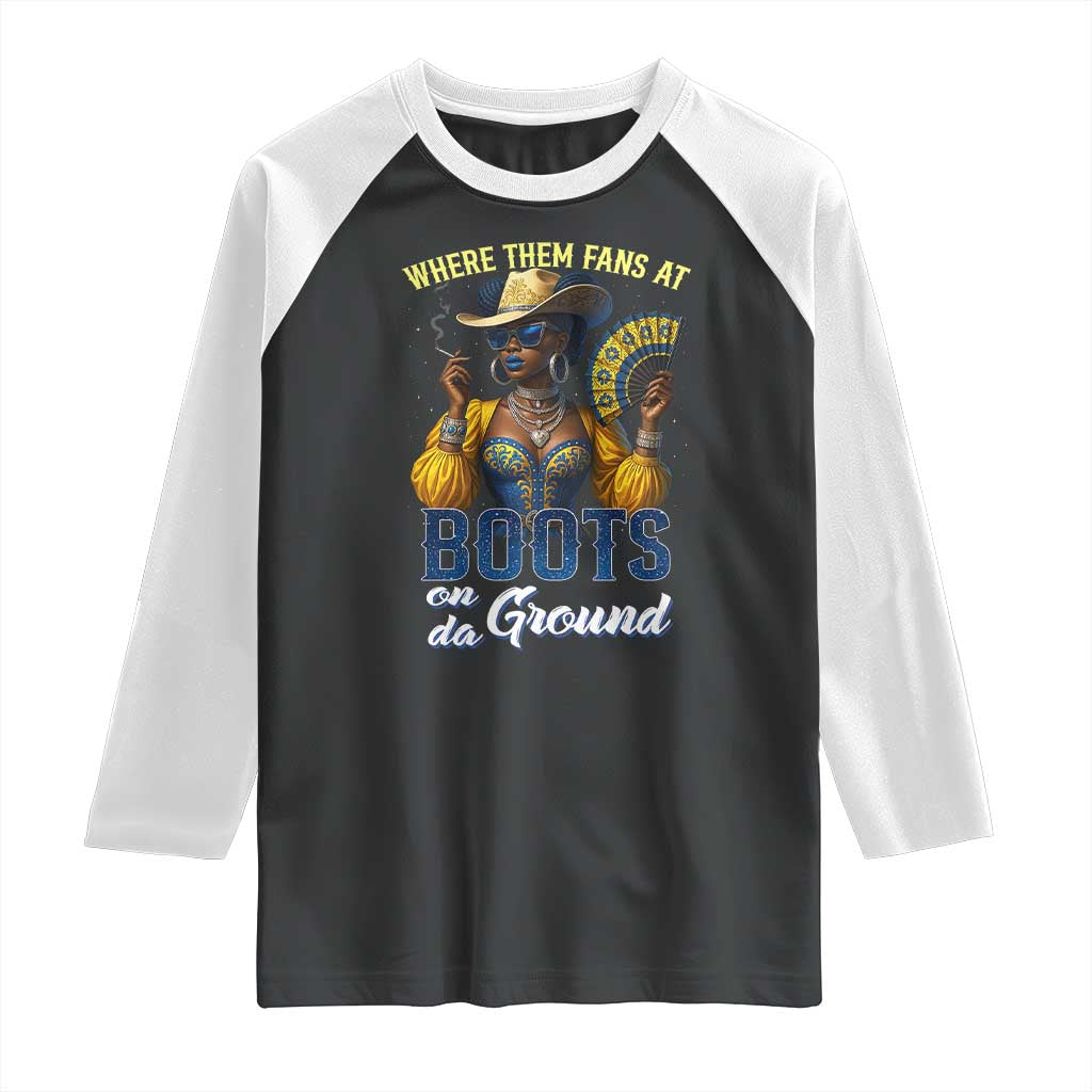 Melanin Cowgirls Linedance Raglan Shirt Where Them Fans At Boots On Da Ground