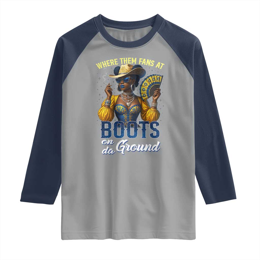 Melanin Cowgirls Linedance Raglan Shirt Where Them Fans At Boots On Da Ground